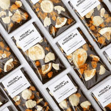 Load image into Gallery viewer, FREEZE DRIED MANDARIN FEIJOA &amp; LEMON DARK CHOCOLATE BAR
