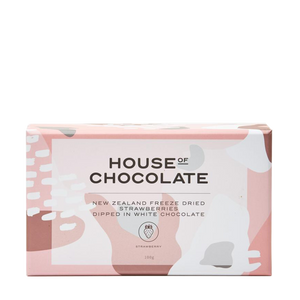 WHITE CHOCOLATE FREEZE DRIED STRAWBERRIES 100G
