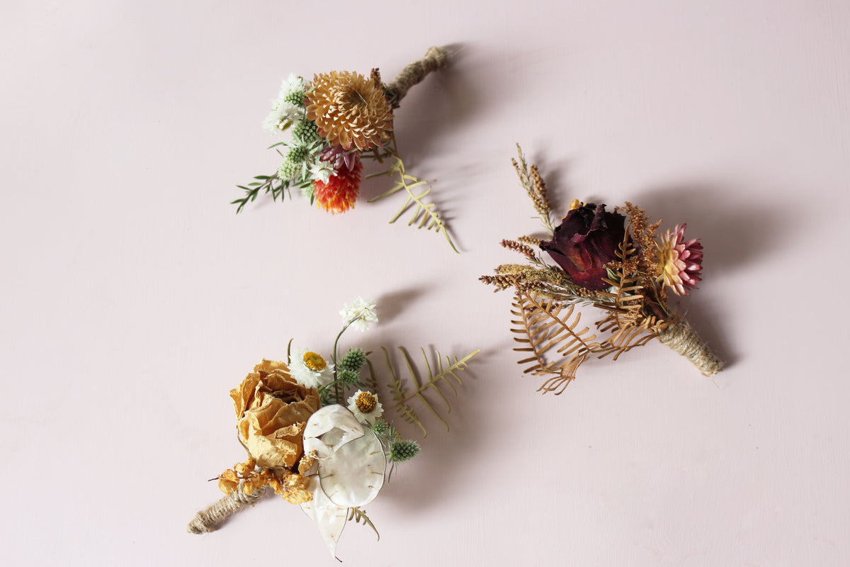 Buy Dried Buttonhole Flowers Rose Tinted Flowers